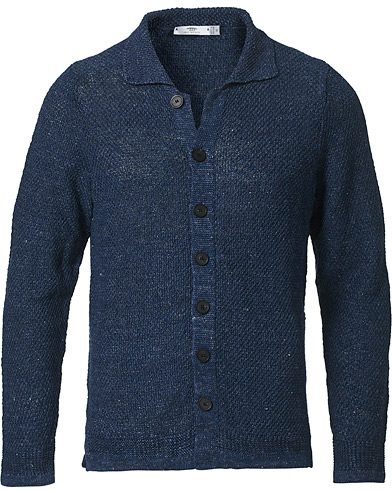  |  Moss Stiched Linen Shirt Jacket Blue
