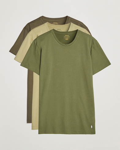 Mies | T-paidat | Polo Ralph Lauren | 3-Pack Crew Neck T-Shirt Olive/Green/Dark Green