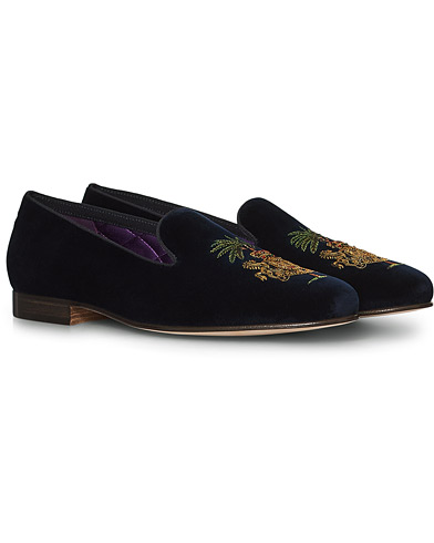 Miehet |  | Ralph Lauren Purple Label | Alonso Palm Crest Slippers Navy