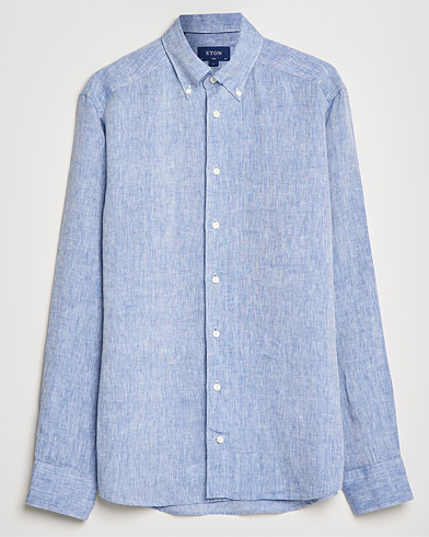 Wardrobe Basics |  Slim Fit Button Down Linen Shirt Light Blue