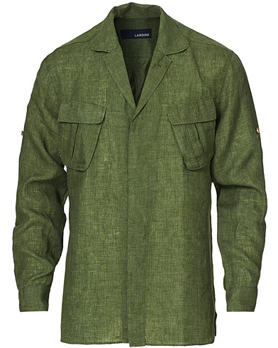  |  Linen Safari Pocket Overshirt Green