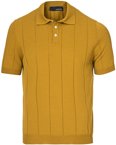  Cotton Crèpe Knitted Polo Mustard