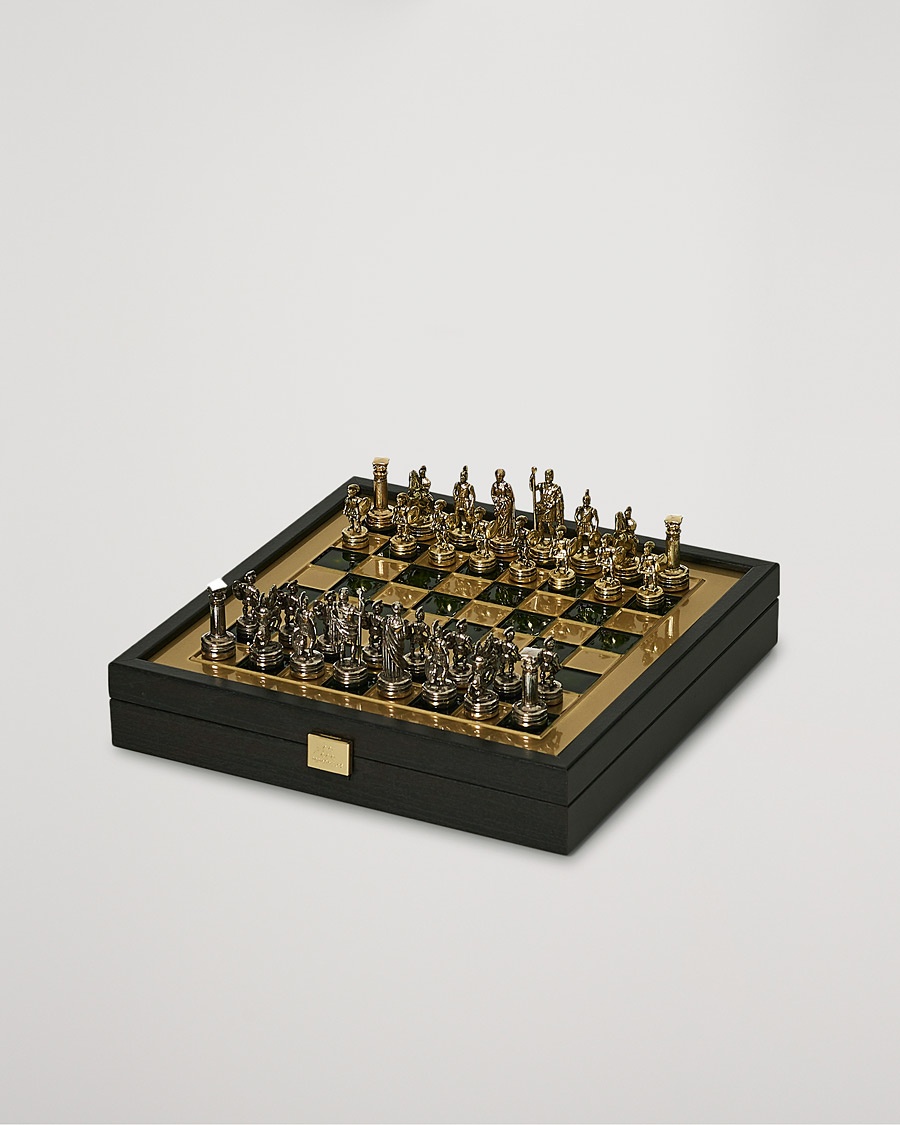 Manopoulos Greek Roman Period Chess Set Green – Vihreä