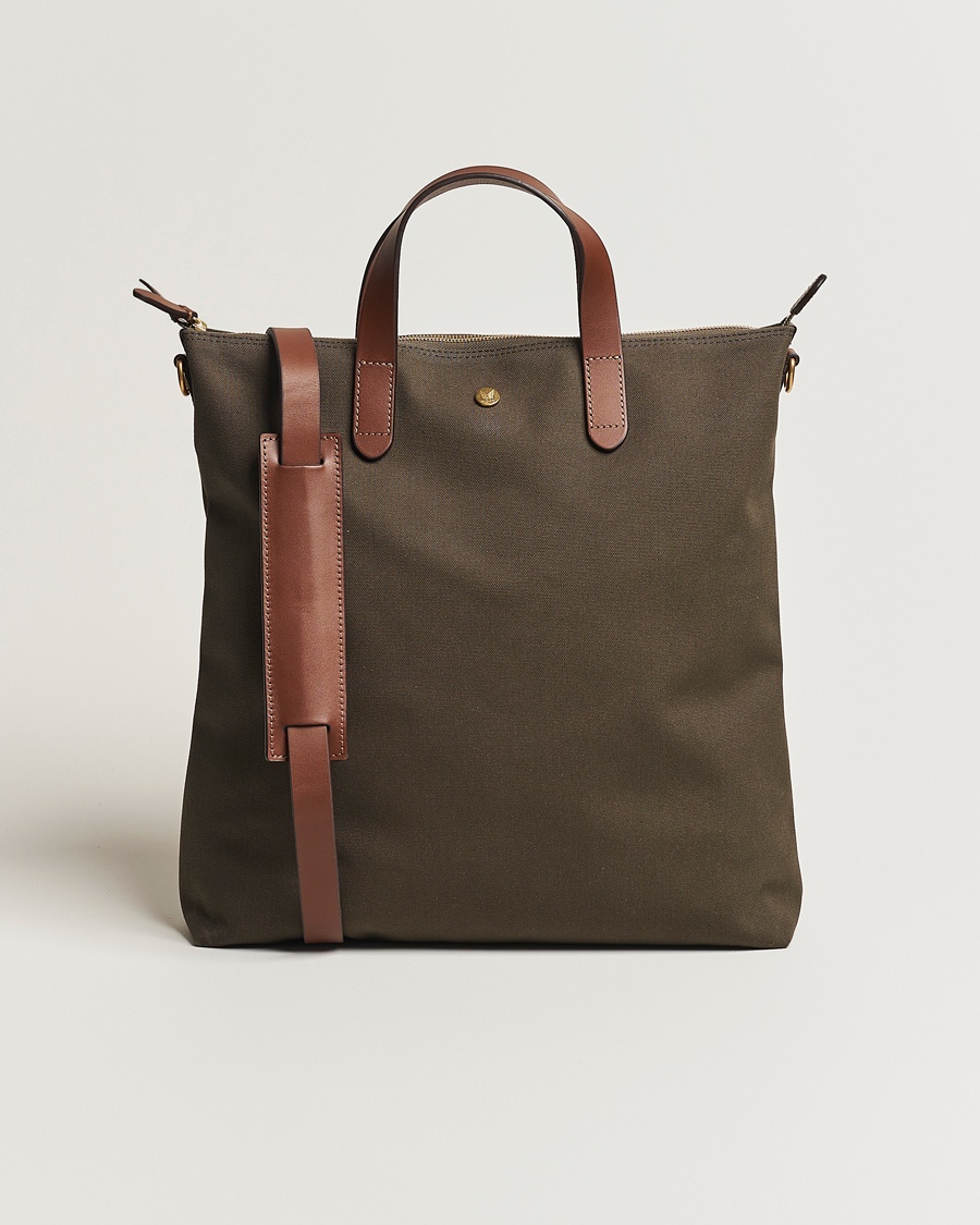 Mismo M/S Canvas Shopper Army/Cuoio – Vihreä