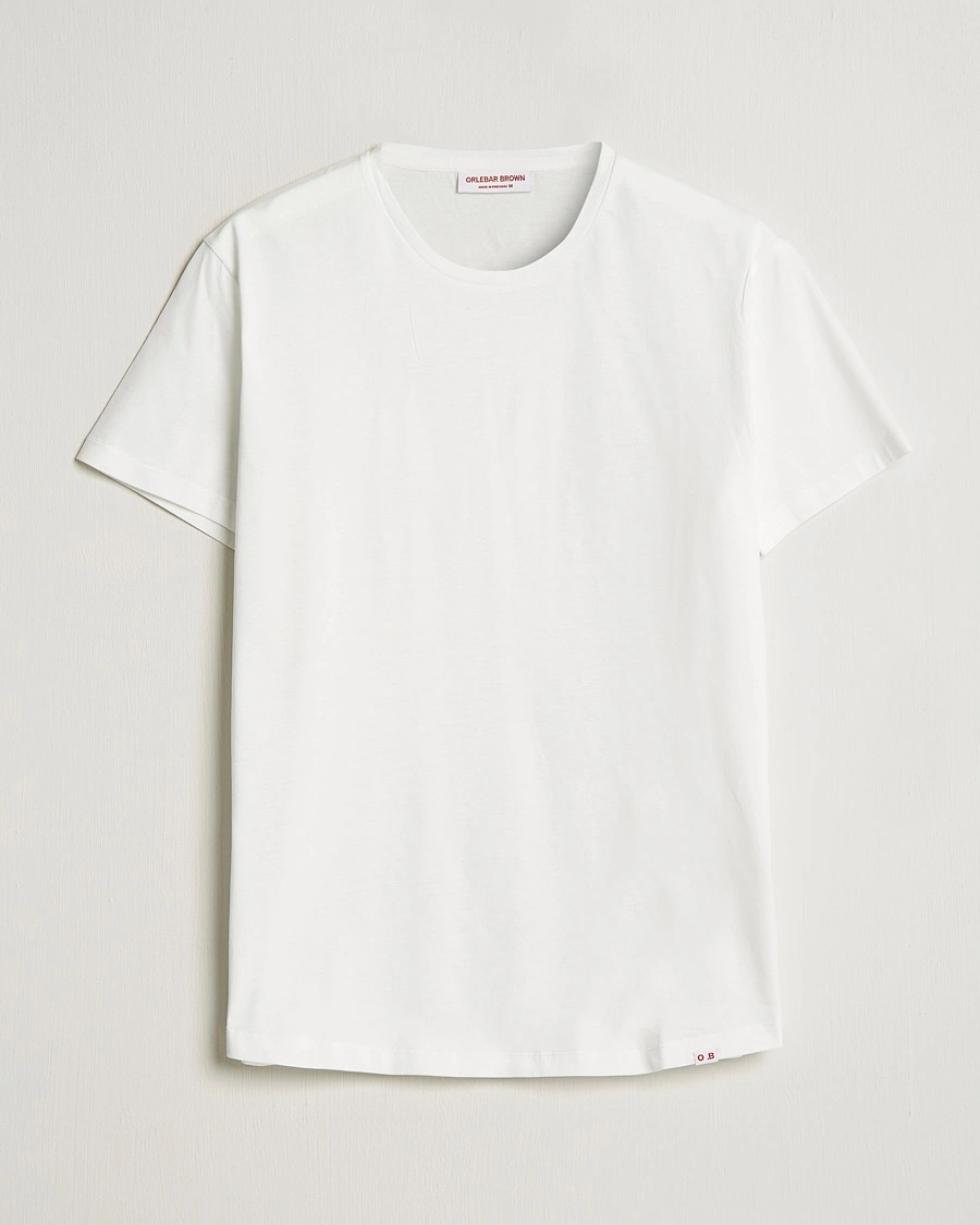 Orlebar Brown OB Crew Neck Mercerised Cotton Tee White – Valkoinen