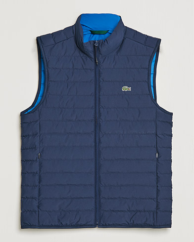 Mies | Lacoste | Lacoste | Lightweight Water-Resistant Quilted Zip Vest Navy Blue