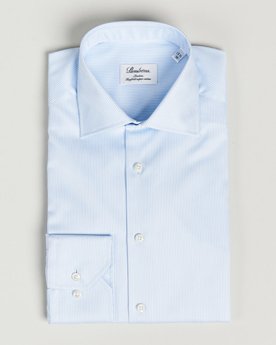 Mies |  | Stenströms | Slimline Thin Stripe Shirt White/Blue