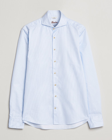 Mies |  | Stenströms | Slimline Pinstriped Casual Shirt Light Blue