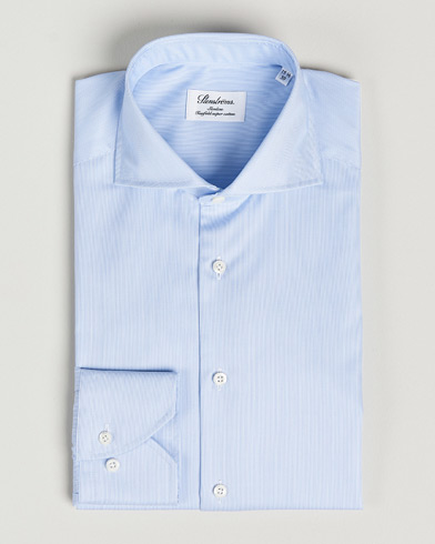 Mies |  | Stenströms | Slimline Micro Stripe Cut Away Shirt Blue