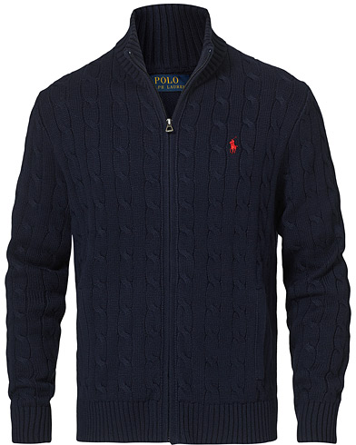 Mies | Preppy Authentic | Polo Ralph Lauren | Cotton Cable Full Zip Hunter Navy