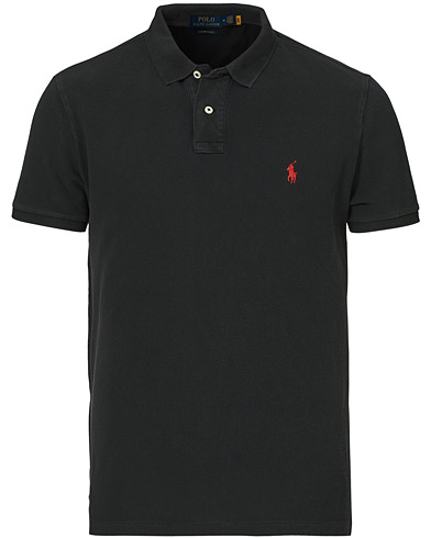 World of Ralph Lauren |  Custom Slim Fit Garment Dyed Polo Black