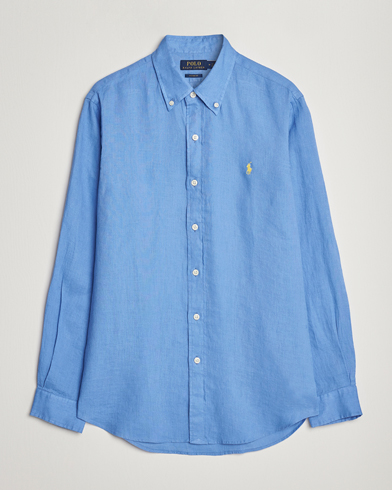 Mies | Preppy Authentic | Polo Ralph Lauren | Custom Fit Linen Button Down Harbor Island Blue