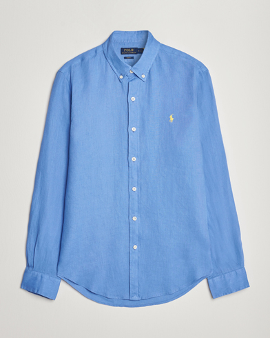 Mies | Pellavapaidat | Polo Ralph Lauren | Slim Fit Linen Button Down Shirt Harbor Island Blue