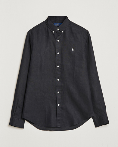 Mies |  | Polo Ralph Lauren | Slim Fit Linen Button Down Shirt Polo Black