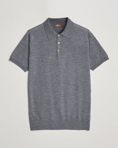 Mies | Vain Care of Carlilta | Morris Heritage | Short Sleeve Knitted Polo Shirt Grey