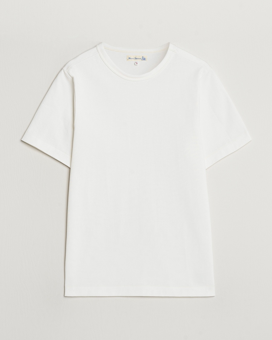 Merz b. Schwanen Relaxed Fit Loopwheeled T-Shirt White – Valkoinen