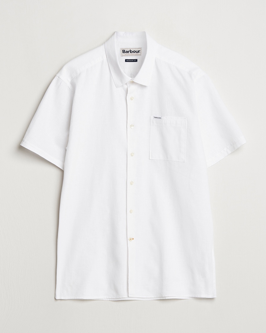 Barbour Lifestyle Nelson Short Sleeve Linen/Cotton Shirt White – Valkoinen