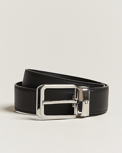 Mies | Sileät vyöt | Montblanc | Black 35 mm Leather belt Black