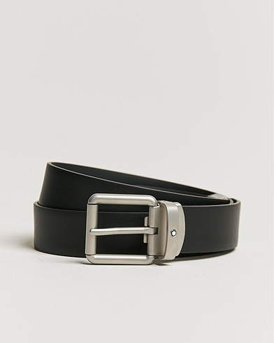 Mies |  | Montblanc | Rounded Square Palladium Pin Buckle 30mm Belt Black