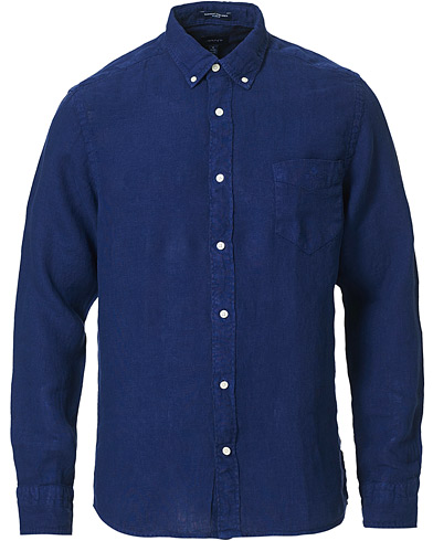  Regular Garment Dyed Linen Shirt Beacon Blue