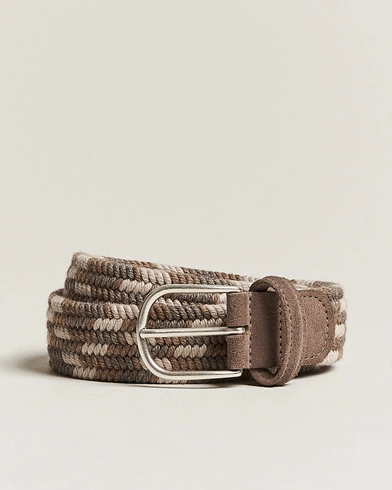 Mies |  | Anderson's | Braided Wool Belt Multi Natural