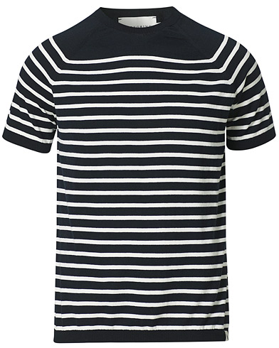  |  Breton Knitted Cotton Striped Tee Navy