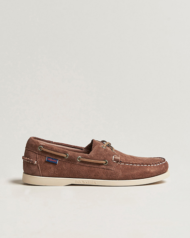 Sebago Docksides Suede Boat Shoe Dark Brown – Ruskea