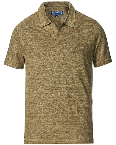 Mies |  | Vilebrequin | Jersey Linen Polo Olive Chine