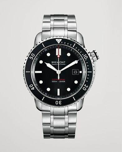 Mies | Fine watches | Bremont | S500 Supermarine 43mm Steel Bracelet Black Dial