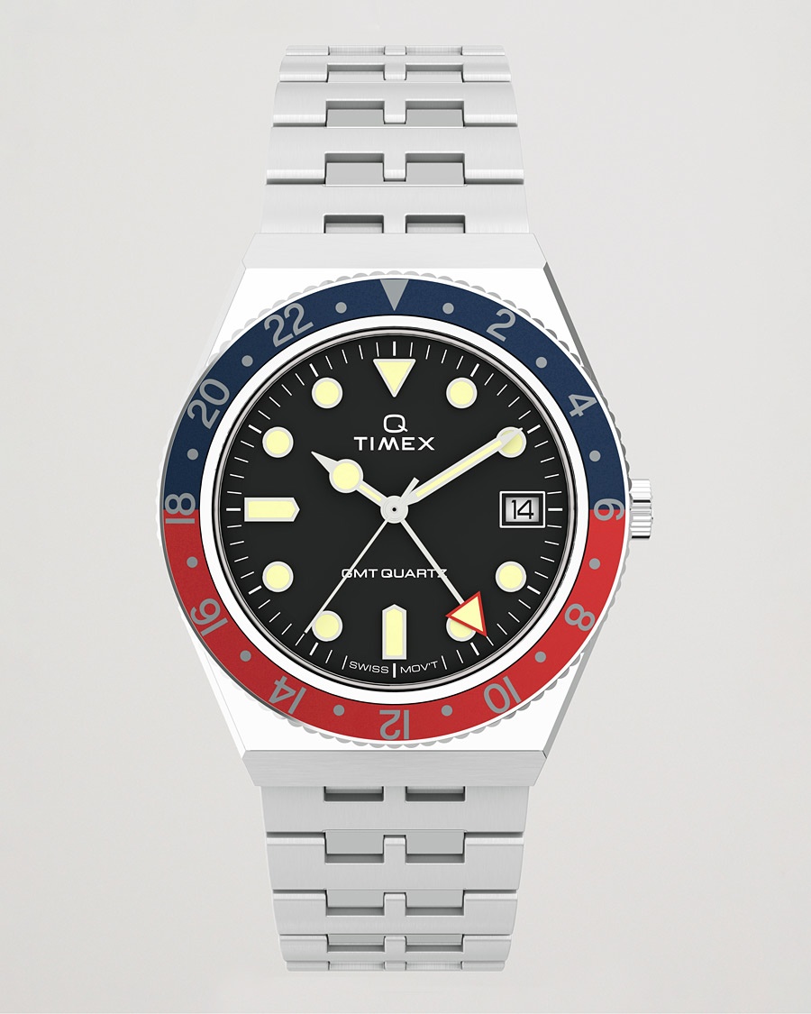 Timex Q Diver GMT 38mm Navy/Red – Hopea