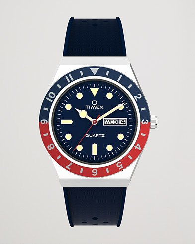 Mies |  | Timex | Q Diver 38mm Rubber Strap Blue/Red