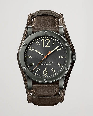 Mies | Preppy Authentic | Polo Ralph Lauren | 45mm Safari Chronometer Black Steel/Calf Strap