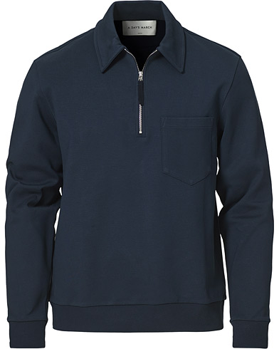 Mies |  | A Day's March | Cabot Half-Zip Polo Sweater Navy