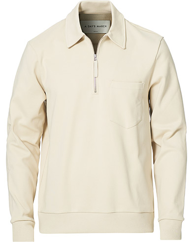 Mies |  | A Day's March | Cabot Half-Zip Polo Sweater Sand