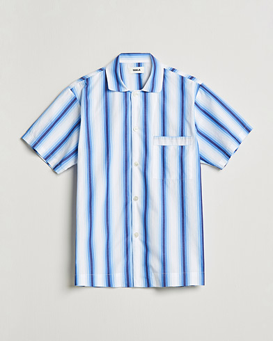 Mies |  | Tekla | Poplin Pyjama Short Sleeve Shirt Blue Marquee