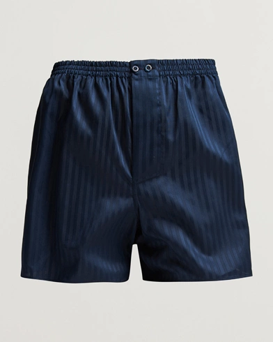 Mies |  | Zimmerli of Switzerland | Mercerized Cotton Boxer Shorts Navy