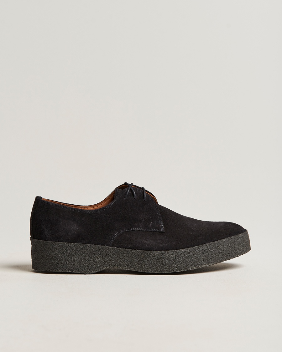 Sanders Gibson Lo Top Derby Black Suede – Musta