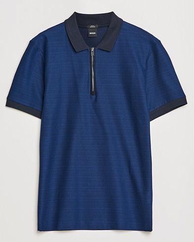 Mies | Wardrobe Basics | BOSS | Polston Half-Zip Polo Dark Blue
