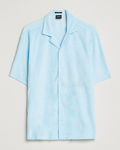 Mies |  | BOSS | Lars Terry Short Sleeve Shirt Light Blue