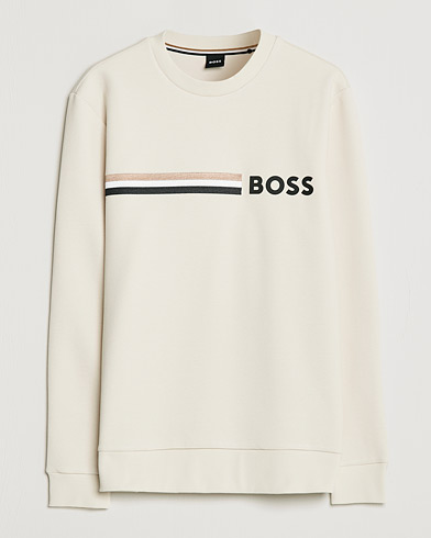Mies | Collegepuserot | BOSS | Stadler Logo Crew Neck Sweatshirt Open White