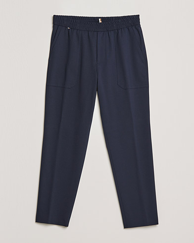 Mies | Housut | BOSS | Perin Jersey Drawstring Trousers Dark Blue