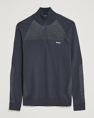 Mies | Vetoketjulliset puserot | BOSS Athleisure | Zandi Hlaf Zip Sweater Dark Blue