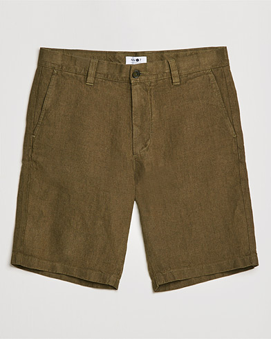 Mies |  | NN07 | Crown Linen Shorts Dark Olive
