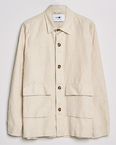 Mies | Alennusmyynti vaatteet | NN07 | Cedric Heavy Linen Shirt Jacket Ecru
