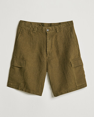 Mies | Cargo-shortsit | NN07 | Arnie Cargo Linen Shorts Dark Olive