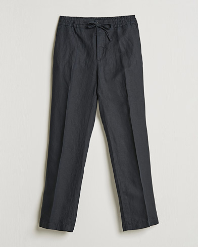 Mies | Pellavahousut | J.Lindeberg | Sasha Drape Linen Drawstring Trousers Black