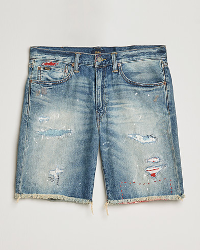 Mies | Shortsit | Polo Ralph Lauren | Shredded Denim Shorts Blue