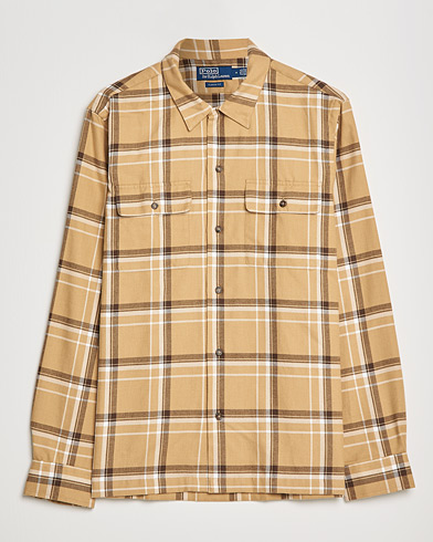 Mies |  | Polo Ralph Lauren | Performance Flannel Checked Overshirt Khaki Brown