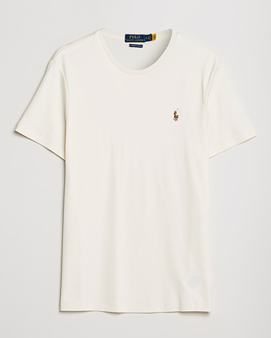 Mies | Vaatteet | Polo Ralph Lauren | Luxury Pima Cotton Crew Neck T-Shirt Clubhouse Cream