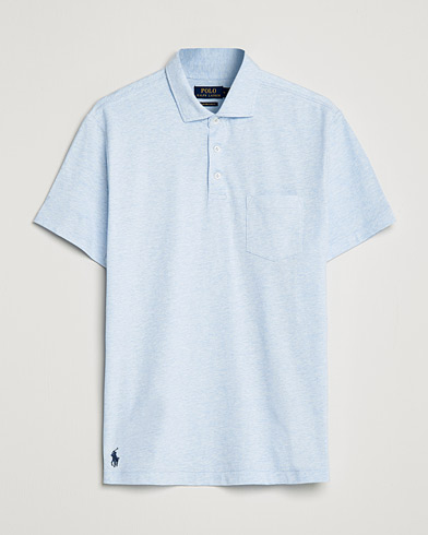 Mies |  | Polo Ralph Lauren | Custom Slim Fit Cotton/Linen Polo Elite Blue Heather